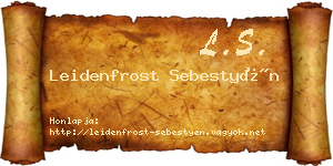 Leidenfrost Sebestyén névjegykártya